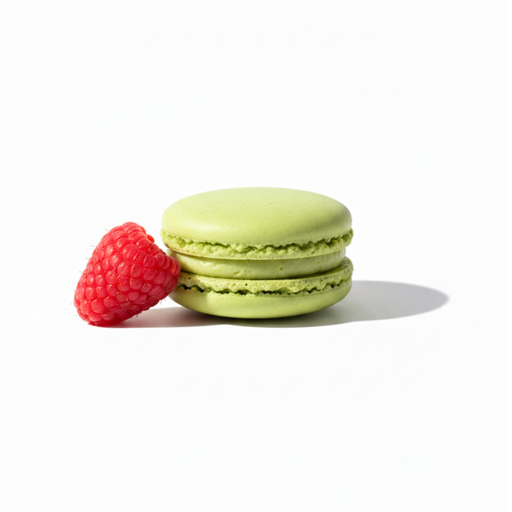 Pistachio Raspberry Macarons
